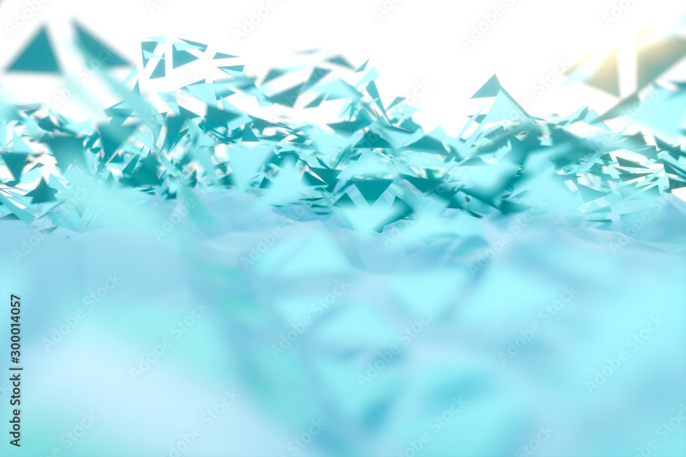 Poster triangle surface plane with structure lines, 3d rendering.