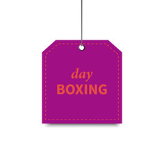 Vector boxing day banner. Gradienr label with a big inscription boxing day. Vector sale background. Violet sale background