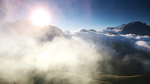 Splendid view on the peaks of Dolomites Alps. Location South Tyrol, Italy, Europe.