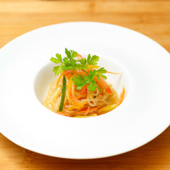 traditional Asian salad with glass noodles, vegetables