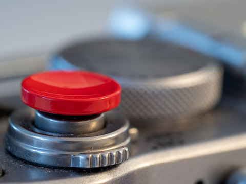 vintage retro camera shutter button and exposure dial