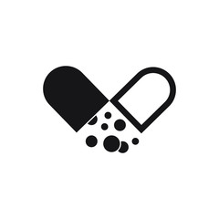 Pills capsules vector icon, Flat vector isolated icon