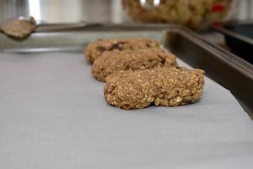 Home baking fresh made oatmeal raisin cookie bars