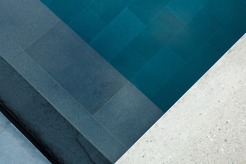 Part of the pool close-up, abstract geometry of the pool, fragments and details of the pool, pool...