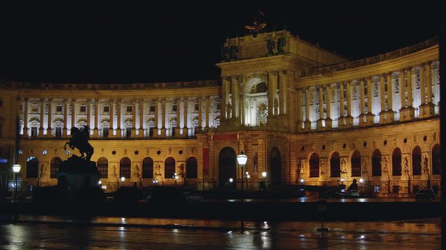Imperial Palace Hofburg. Vienna. Austria,  time lapse view