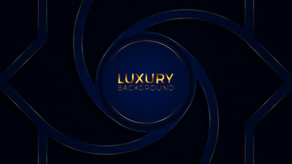 Circle Blue Gold Luxury Background