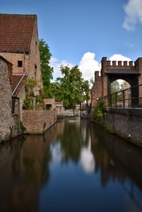 Fototapeta na wymiar Houses and canals in Bruges
