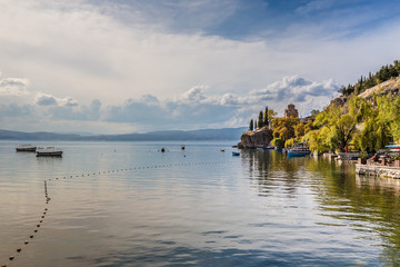 Fototapeta premium Ohrid Lake And Church of St. John-Ohrid, Macedonia