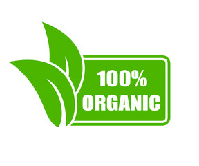 100 percent organic icon – stock vector