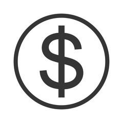 Vector Dollar icon isolated.