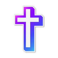 Fototapeta premium Colorful vector christian Cross icon.