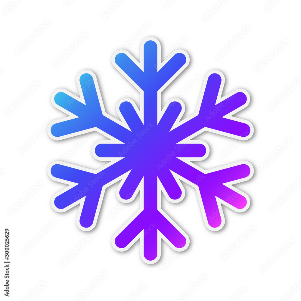 Poster vector snowflake icon isolated.
