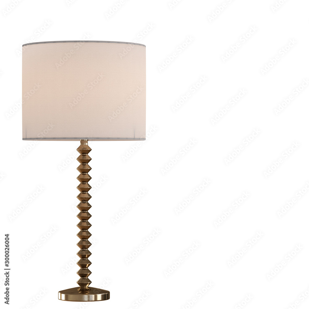 Poster decorative table lamp on an isolated background. 3d rendering
