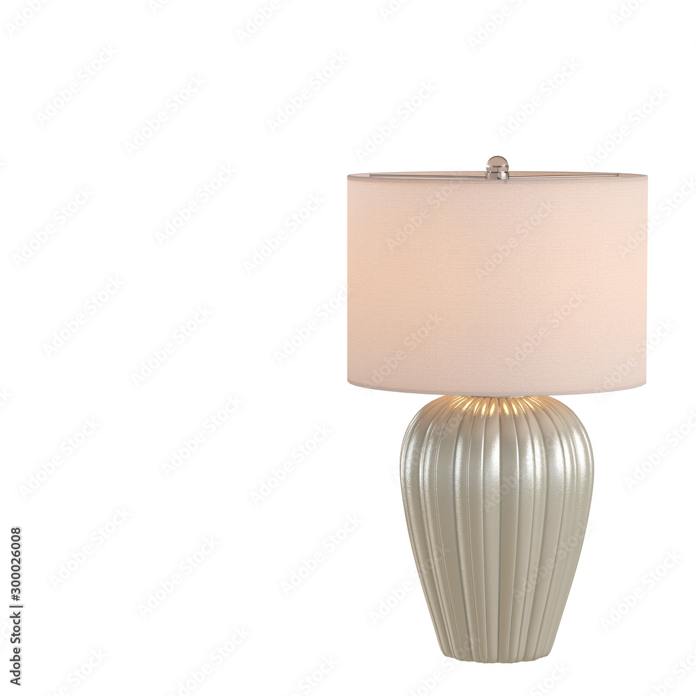 Poster decorative table lamp on an isolated background. 3d rendering