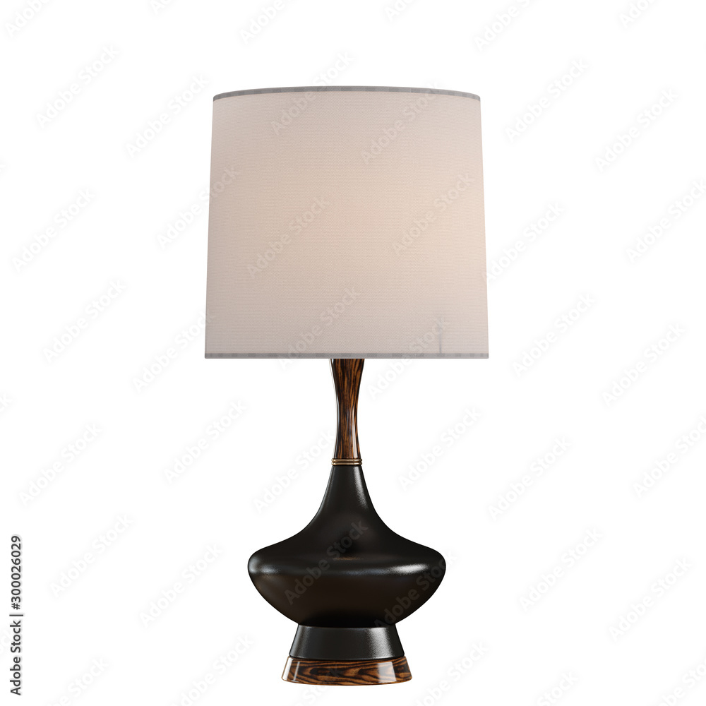 Poster decorative table lamp on an isolated background. 3d rendering