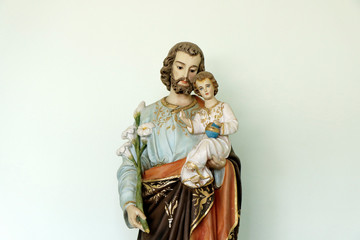Saint Joseph and baby Jesus catholic image