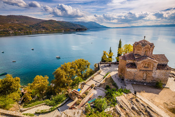 Church of St. John at Kaneo - Ohrid, Macedonia - obrazy, fototapety, plakaty
