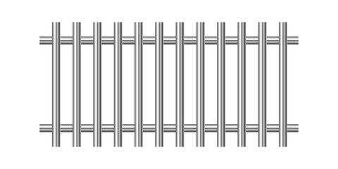 Metal prison bars isolated. Vector illustration