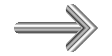 Vector metal right arrow isolated