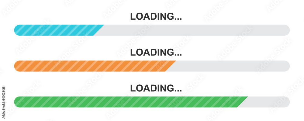 Poster set of vector loading icons.