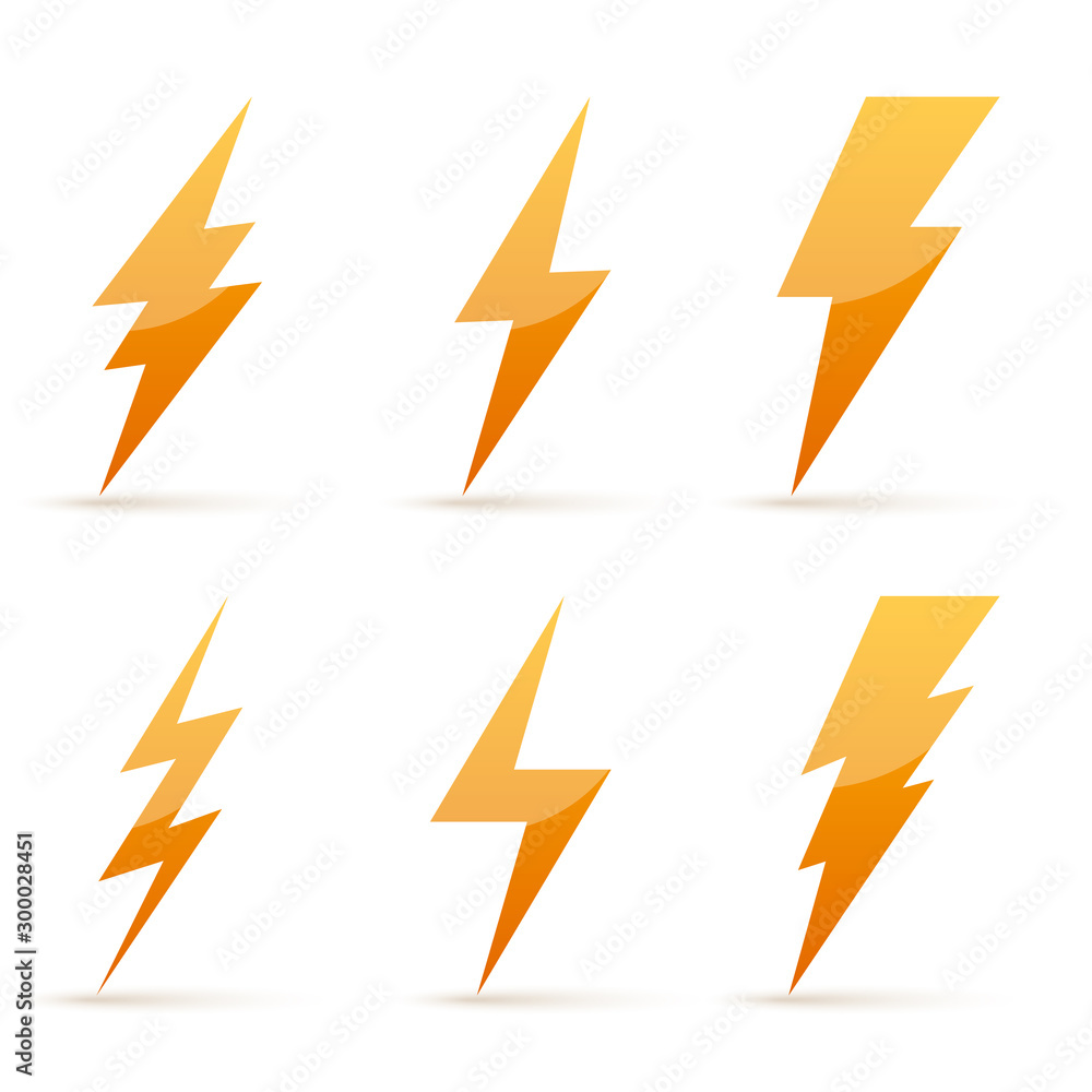 Poster lightning icons - vector.