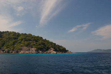 Light clouds over the Similan Islands in Thailand