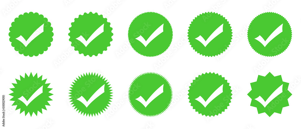 Poster set of check marks - vector.