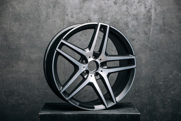 Сar metal disc detail. Car rims