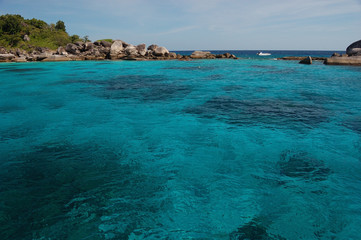 A blue lagoon of the Similan Islands in Thailand