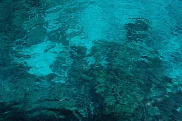 The deep clear waters of the Similan Islands in Thailand