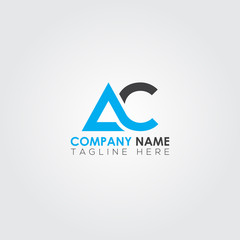 AC combine letter logo vector template. Creative AC font logo.
