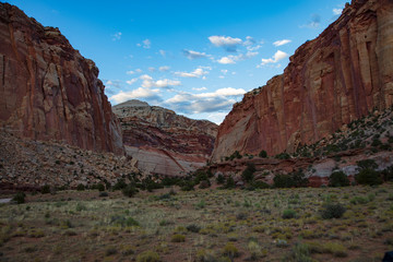 Rock sculptured natural landscape of Capitol Reef National Park
