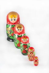 Matryoshka dolls ordered from large to small