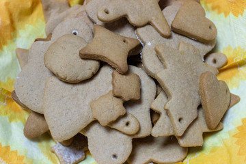 Baked ginger cookies in a plate