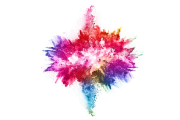 abstract powder splatted background. Colorful powder explosion on white background. Colored cloud....