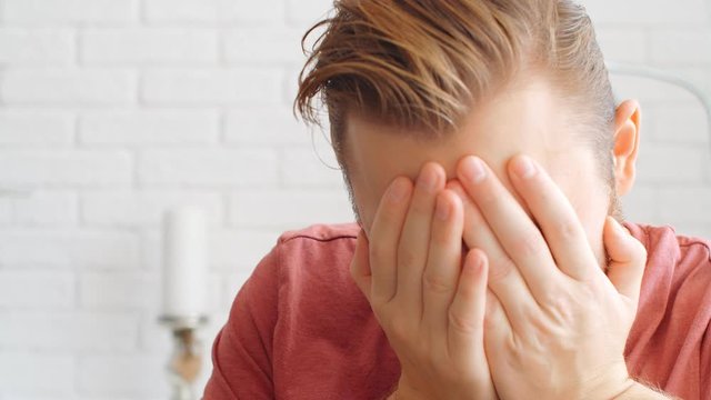 Sports Fan Reaction Concept - Angry Disappointed Sports Fan Watching His Favourite Team/player On Tv At Home, 4k Slow Motion