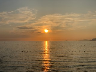 sunset over sea