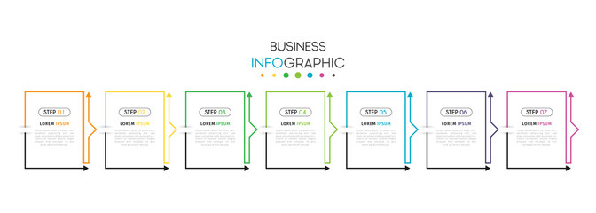 Business infographic element with 7 options, steps, number vector template design