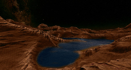 Alien Landscape extremely detailed 3d illustration of an earth like exoplanet enivornment