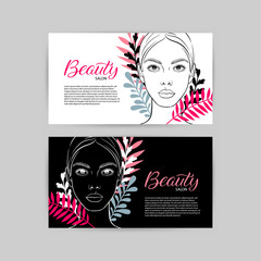 Two business cards for beauty salon
