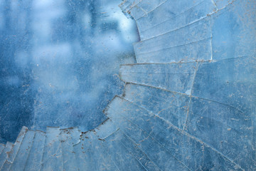 blue background broken window