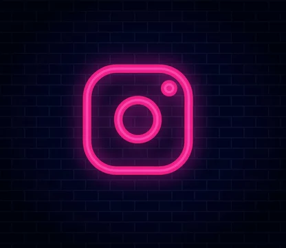 instagram logo neon vector editorial Stock Vector | Adobe Stock