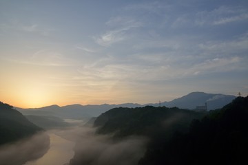 城山大橋からの日の出