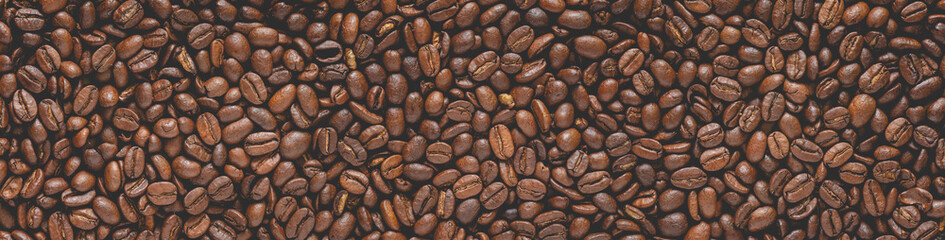 Kaffebohnen als Panorama im soften Look