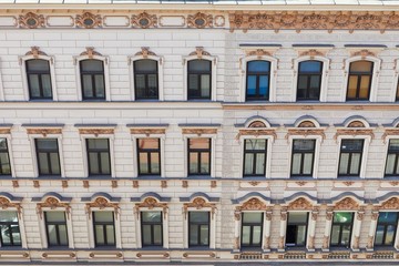 Naklejka premium Townhouse building facade in an old district, Vienna