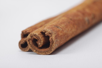 Cinnamon also known as kayu manis in Indonesia, on an isolated backgroun