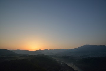 苗木城跡からの日の出