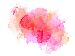 abstract watercolor background.splash color pink on paper.