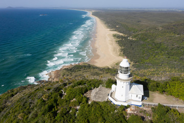 Smoky cape lighthouse and beach at South West Rocks, New South Wales,Australia.