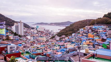 Panorama scenes of Gamcheon Culture Village,Busan, Korea